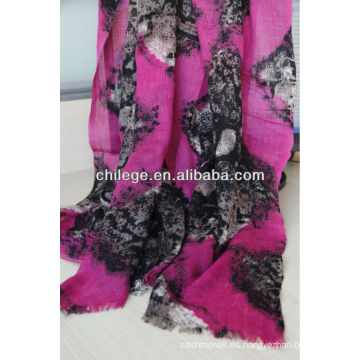 pañuelo pashmina de lana peinada de colores mezclados